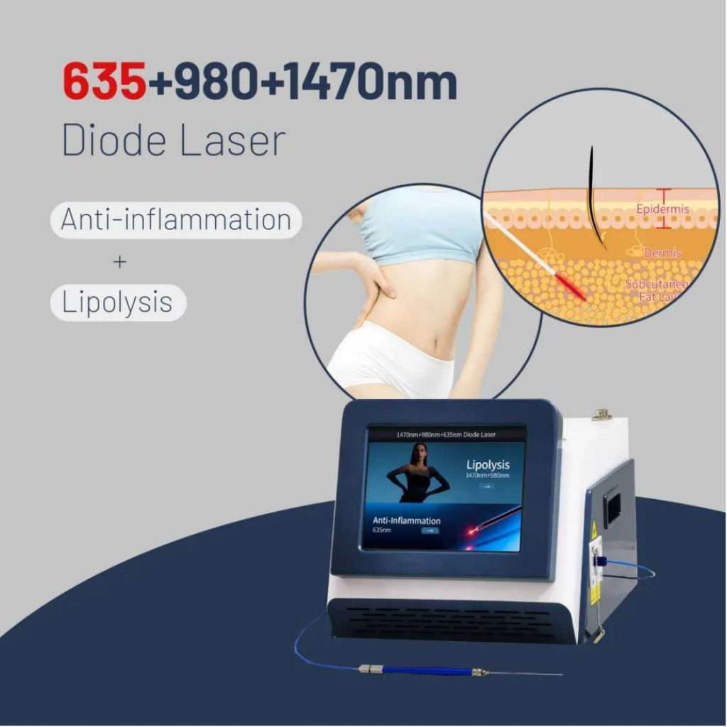 635nm 980nm 1470nm Diode Laser Lipolysis